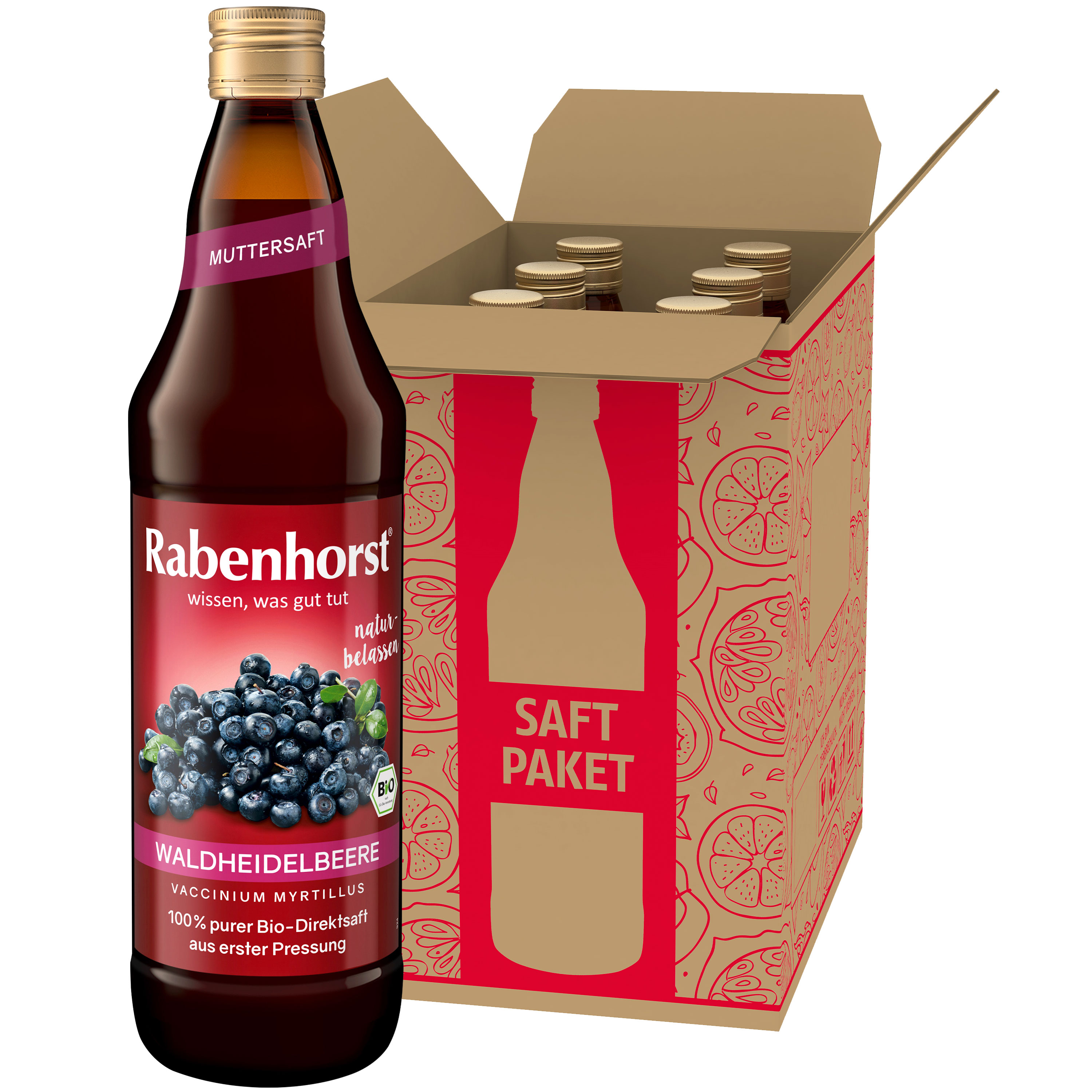 Waldheidelbeere Muttersaft BIO 6er Pack (6 x 700 ml)